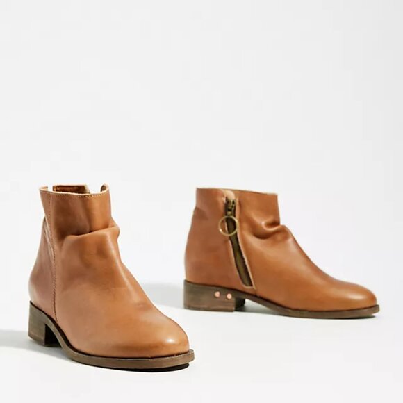 NEW BEEK Made In Mexico Leather Quail Booties in saddle for women 825 13m8 - Picture 3 of 9